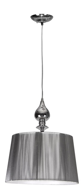 Srebrna lampa wisząca z dekoracyjnym abażurem Radow