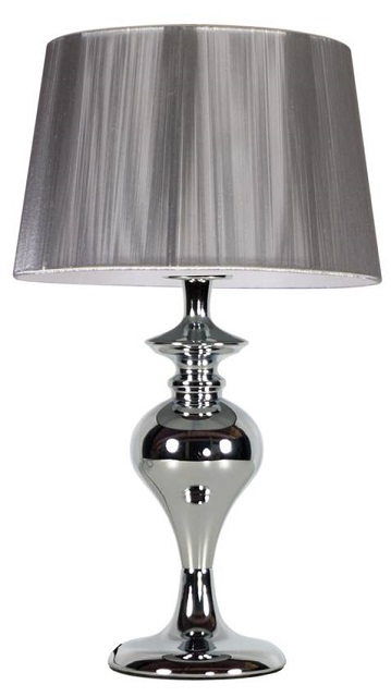 Srebrna lampa stołowa z dekoracyjną stalową podstawą - 4x V164 Begonis