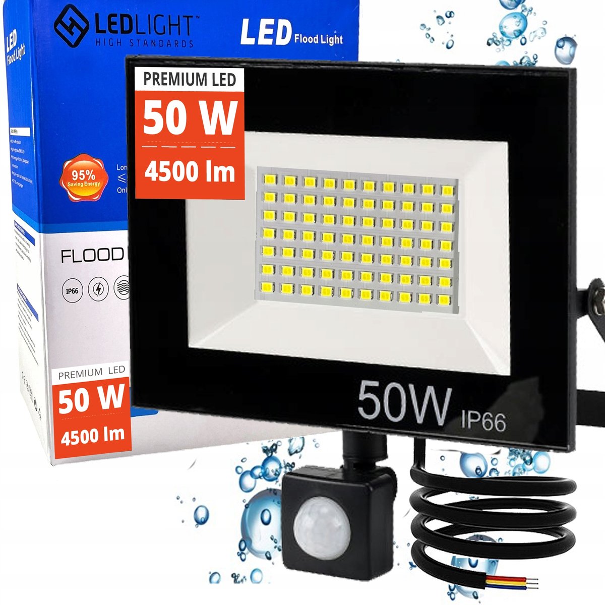 HALOGEN Naświetlacz LED SLIM CZUJNIK RUCHU zmierzchu reflektor z czujnikiem