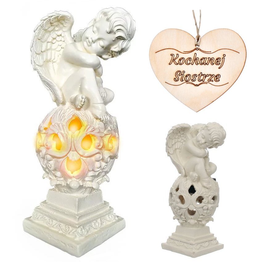 ZNICZ dla SIOSTRY ANIOŁ SOLARNY do ogrodu lub na grób
