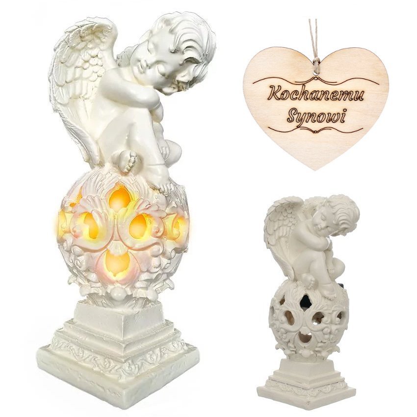 ZNICZ dla SYNA ANIOŁ SOLARNY do ogrodu lub na grób