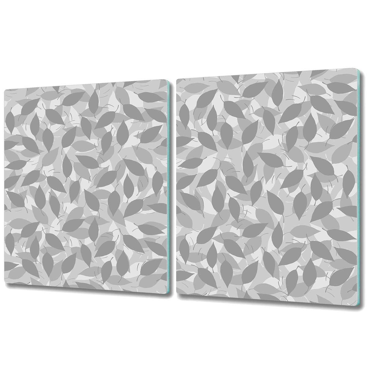 Deski Kuchenne ze Stylowym Ozdobnym nadrukiem - 2x 40x52 cm - Szare liście