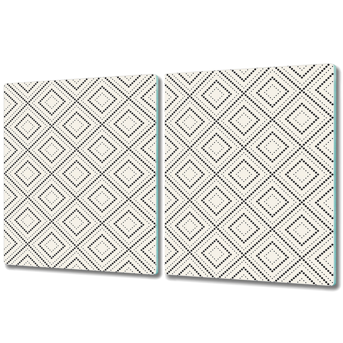 Zestaw Dwóch Szklanych Desek ze Wzorem - 2x 40x52 cm - Geometryczny wzór