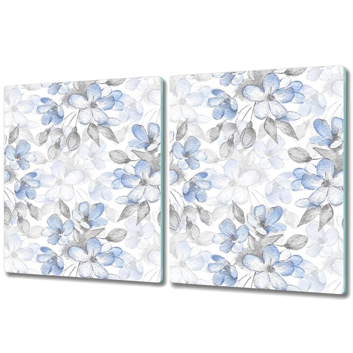 Zestaw Dwóch Szklanych Desek ze Wzorem - 2x 40x52 cm - Delikatne kwiaty
