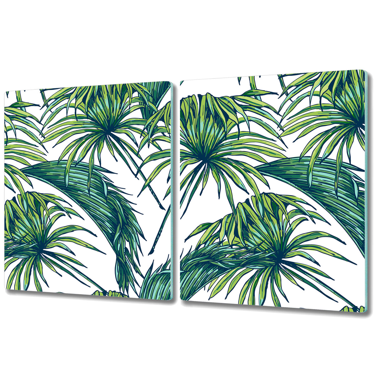 Deska Do Krojenia ze Szkła Hartowanego - 2x 40x52 cm - Tropikalny ogród botaniczny