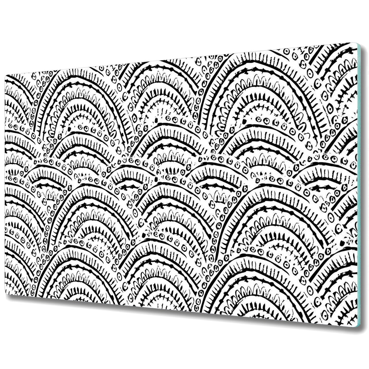 Nowoczesna Deska Kuchenna - Osłonka - Ręcznie rysowane abstrakcyjny wzór - 80x52 cm