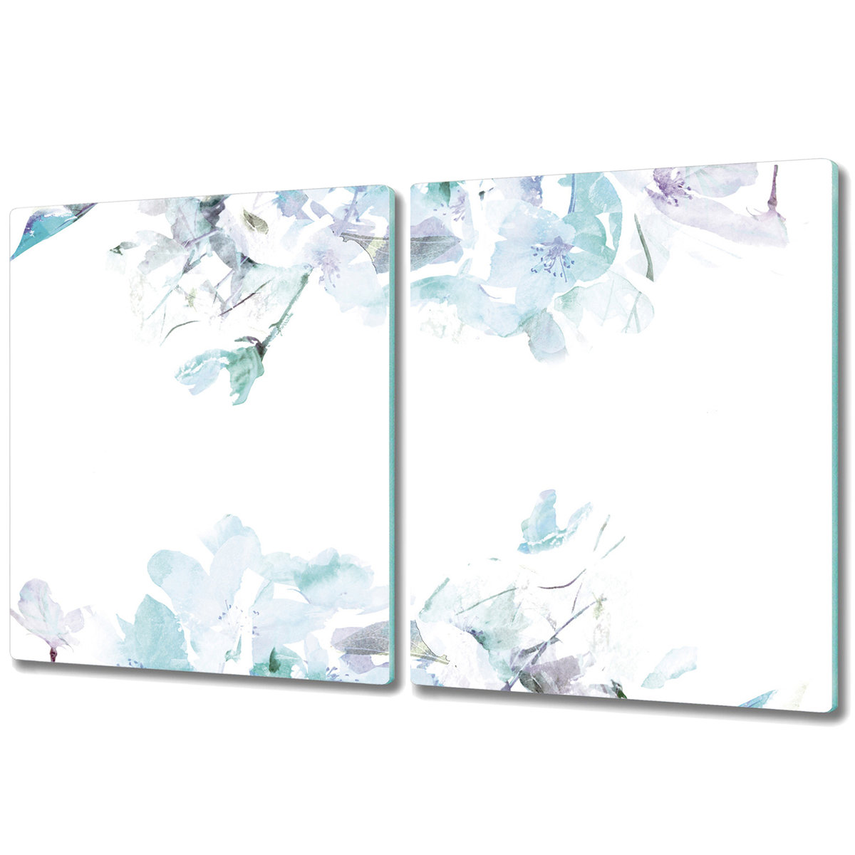 Dwuczęściowa Osłona na Blat Kuchenny - 2x 40x52 cm - Pastelowe kwiaty