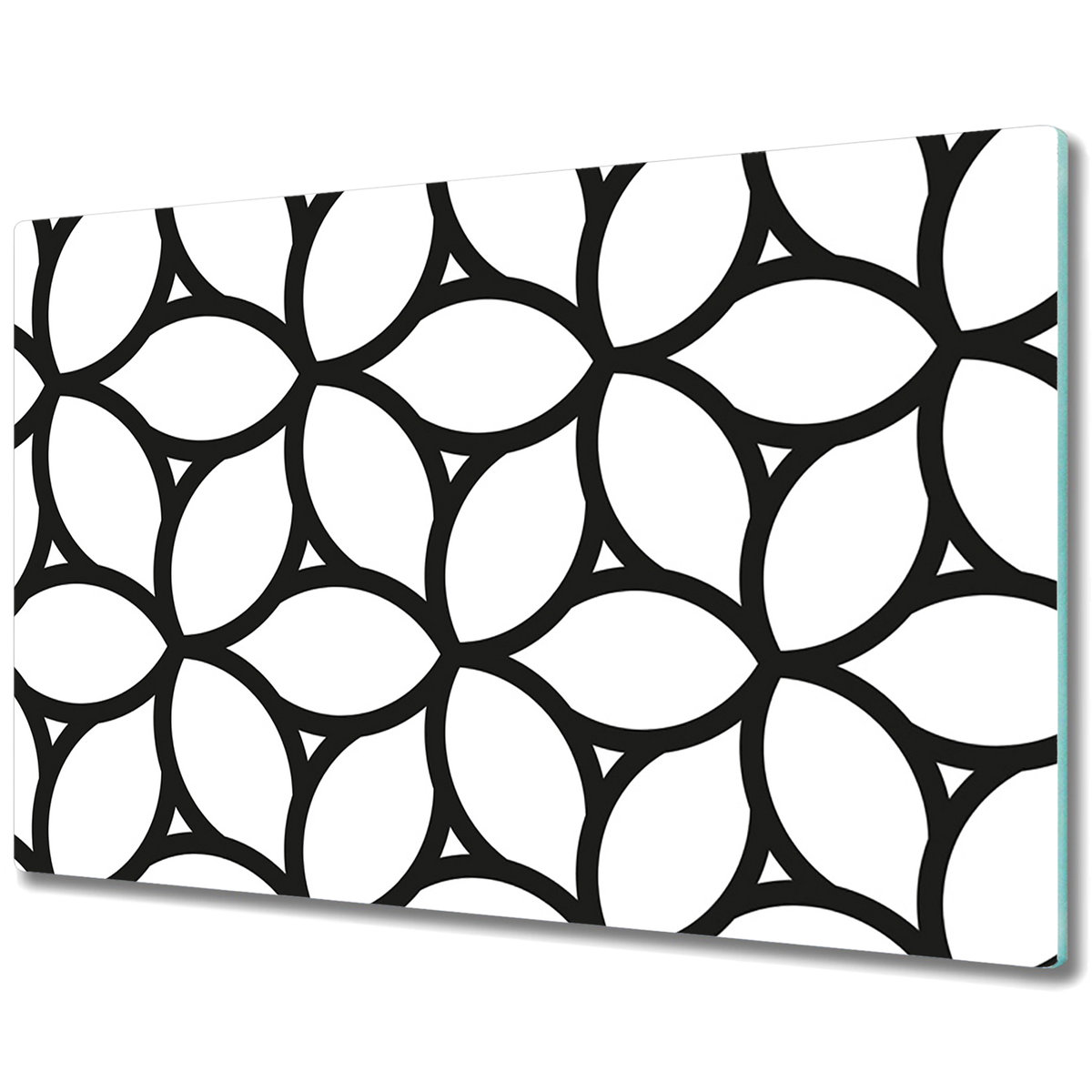 Stylowa Deska Do Krojenia ze Szkła Hartowanego - Abstrakcyjne kształty geometryczne - 80x52 cm