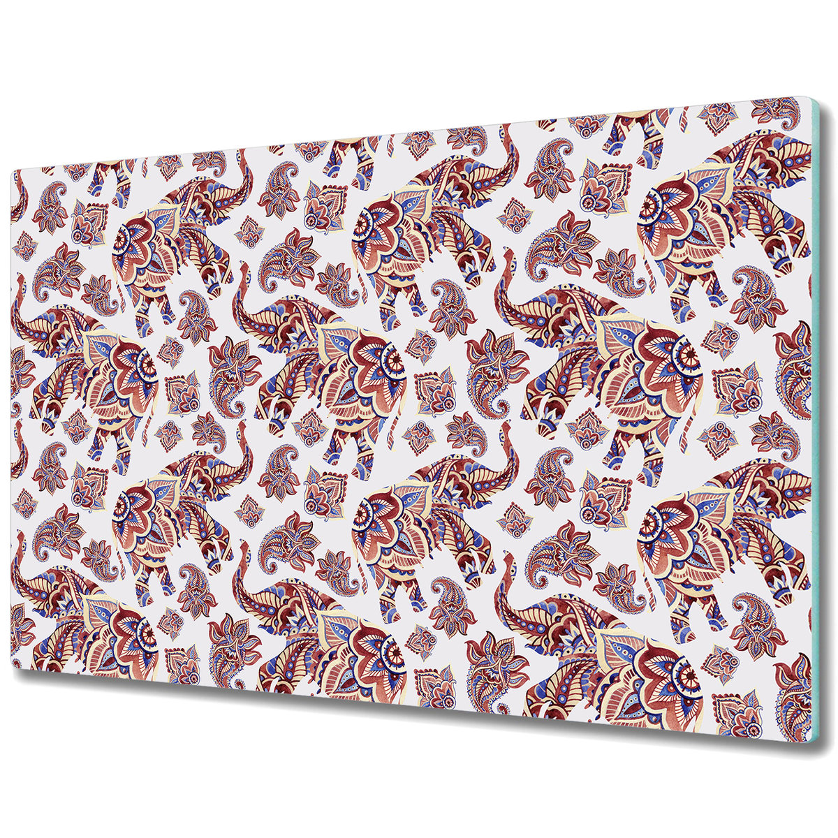 Deska Kuchenna z Printem - Wzór w stylu Paisley Słoń - 80x52 cm