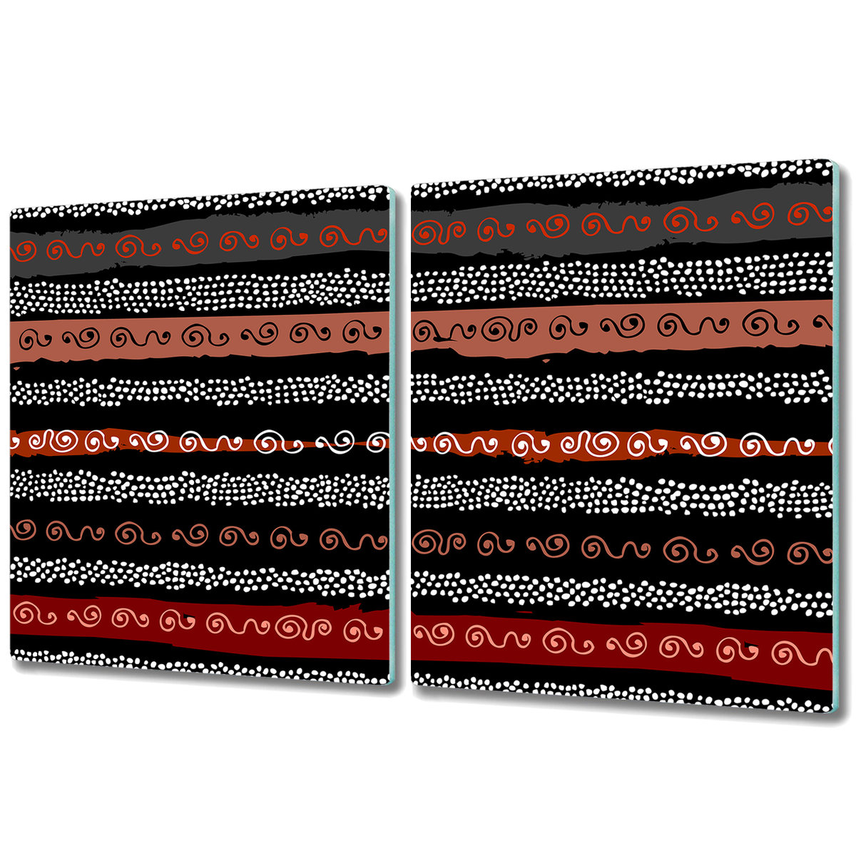 Dwuczęściowa Deska Kuchenna ze Wzorem - 2x 40x52 cm - Plemienny wzór