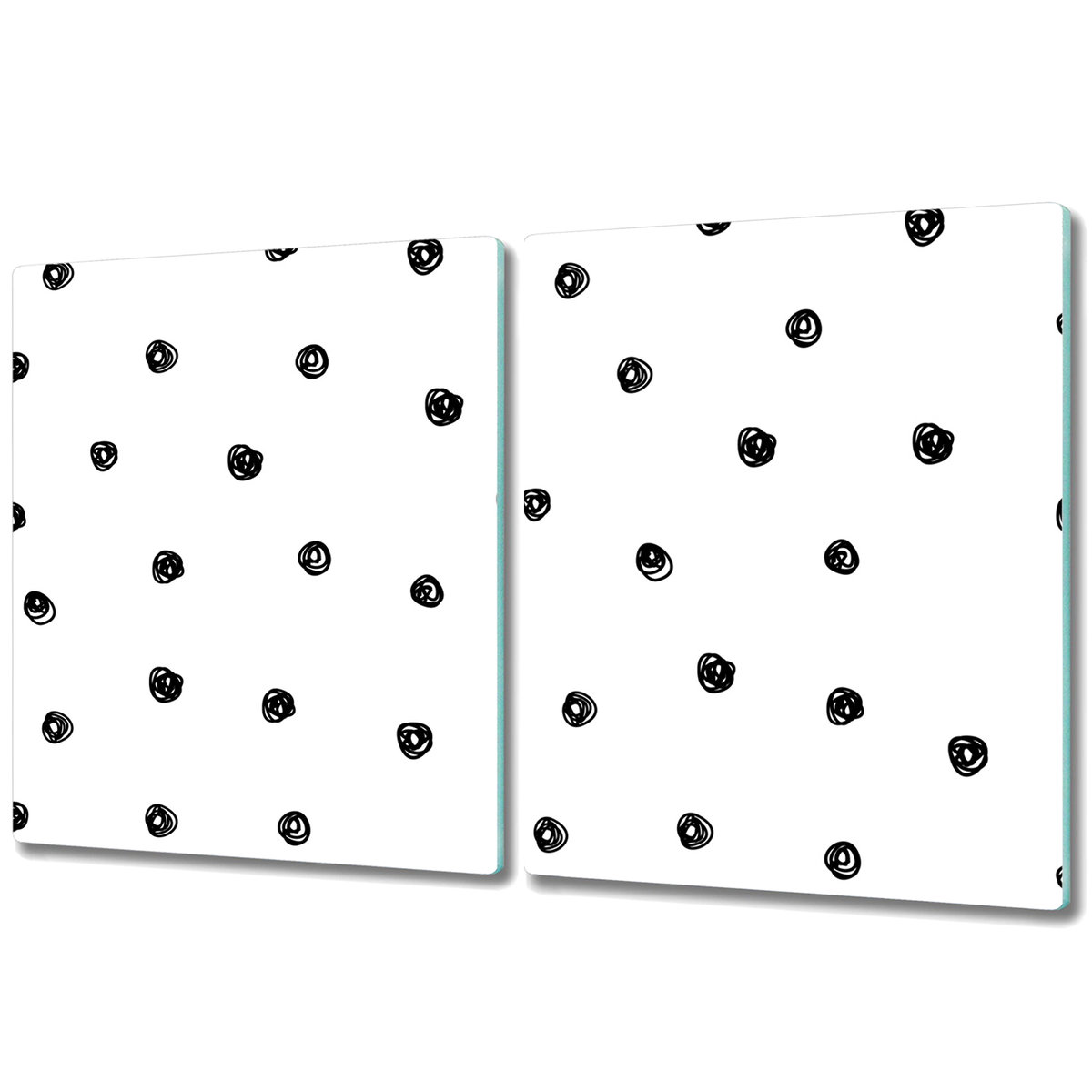 Deski Kuchenne ze Stylowym Ozdobnym nadrukiem - 2x 40x52 cm - Czarne kropki