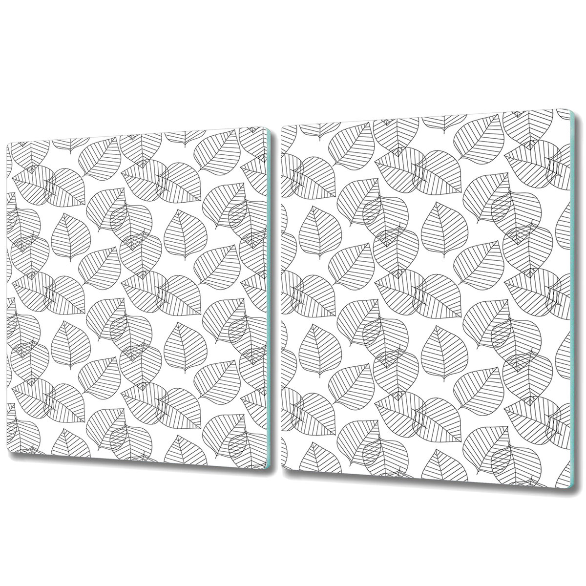 Deska Kuchenna z Wyjątkowym Printem - 2x 40x52 cm - Liście geometryczny wzór