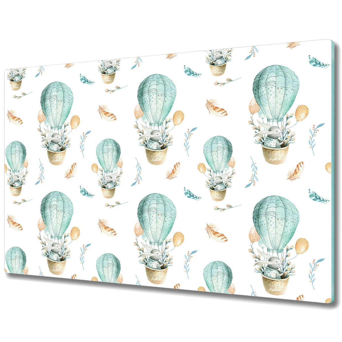 Duża Osłona na Blat Kuchenny - Osłona - Królik w balonie - 80x52 cm