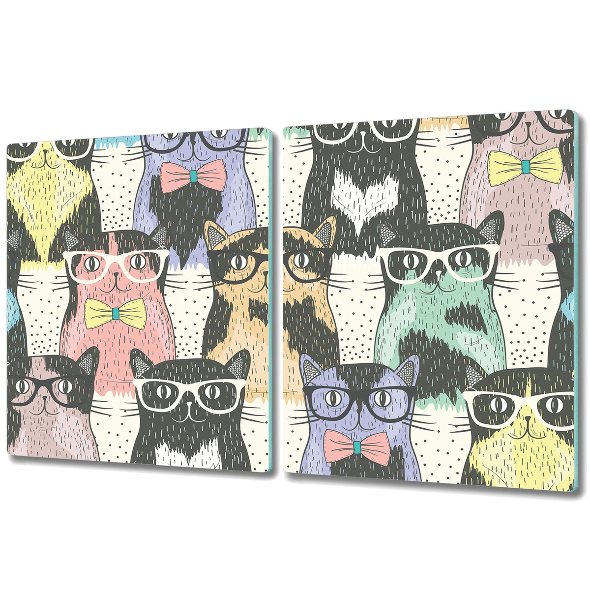 Deska Kuchenna ze Szkła Hartowanego - 2x 40x52 cm - Koty pokój dziecięcy