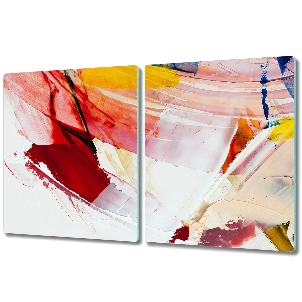 Duża Deska z Dwóch Części - Print - 2x 40x52 cm - Rozmazane plamy farby
