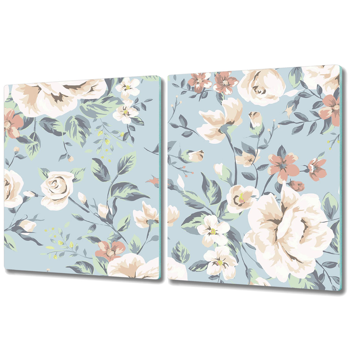 Dekoracyjna Deska Kuchenna ze Szkła - 2x 40x52 cm - Blade kwiaty styl vintage