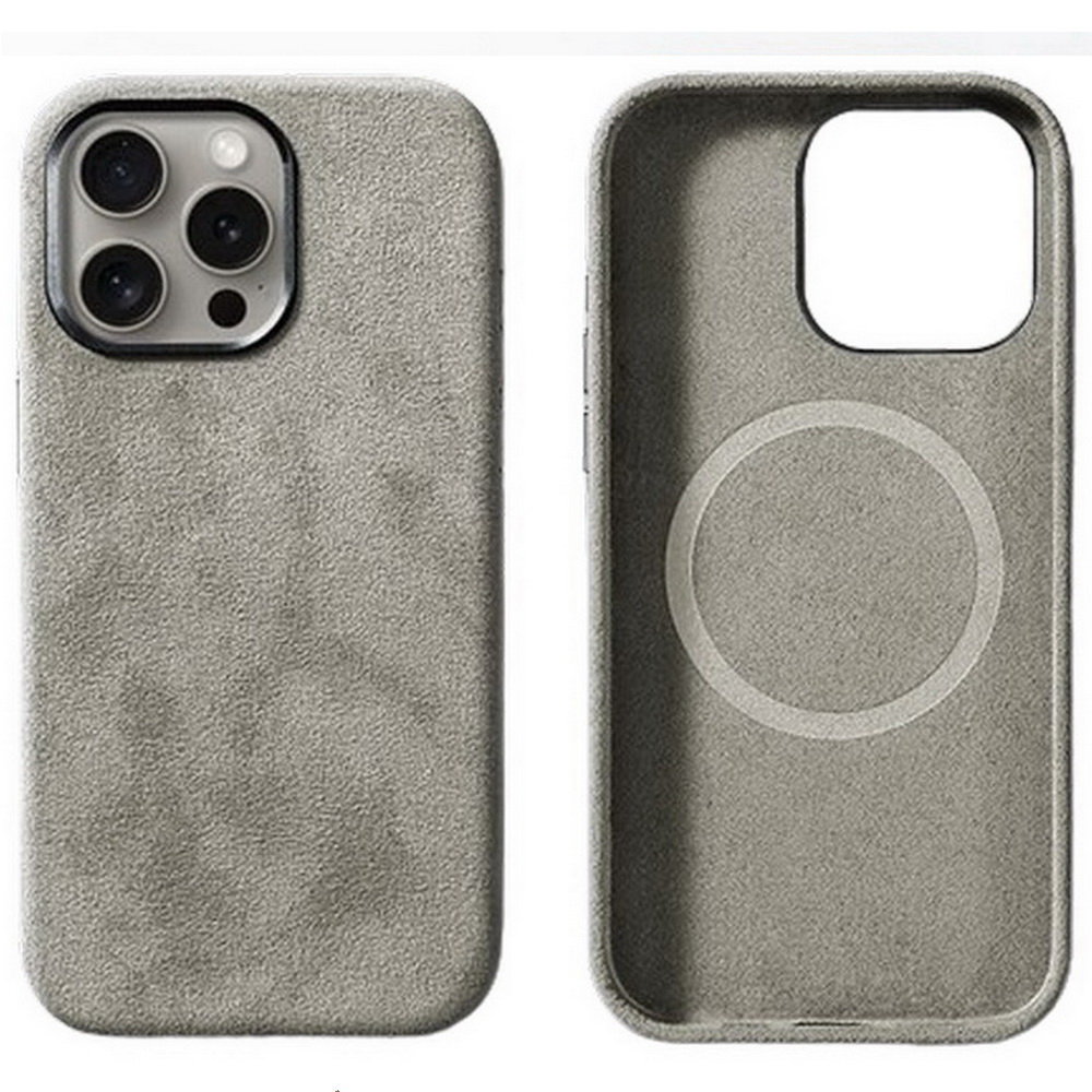Etui Sancore Alcantara® oryginalna włoska tkanina zamszowa obudowa z magnesem MagSafe iPhone 12 Pro Pro Max (Tytanowy)