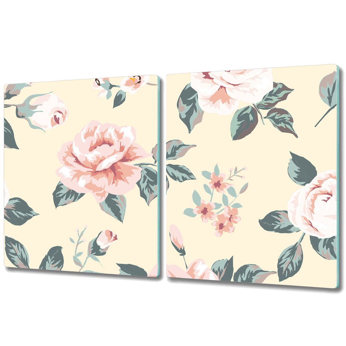 Deski Kuchenne ze Stylowym Ozdobnym nadrukiem - 2x 40x52 cm - Vintage Róże