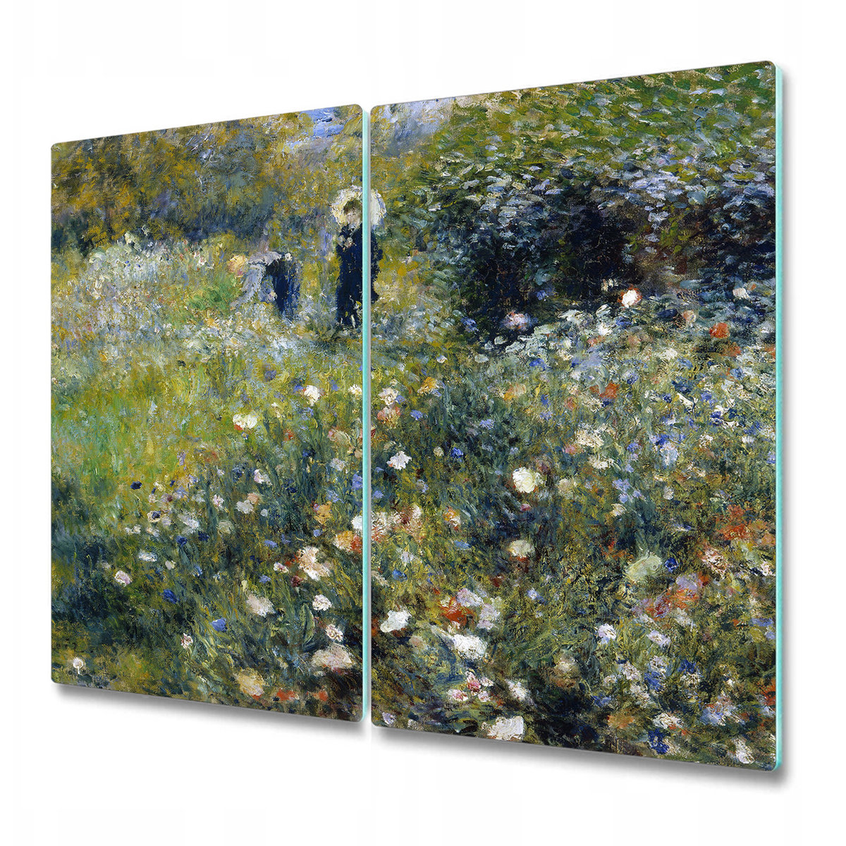 Podwójna Deska Do Krojenia ze Szkła Hartowanego - Obraz dama z parasolką - 2x30x52 cm