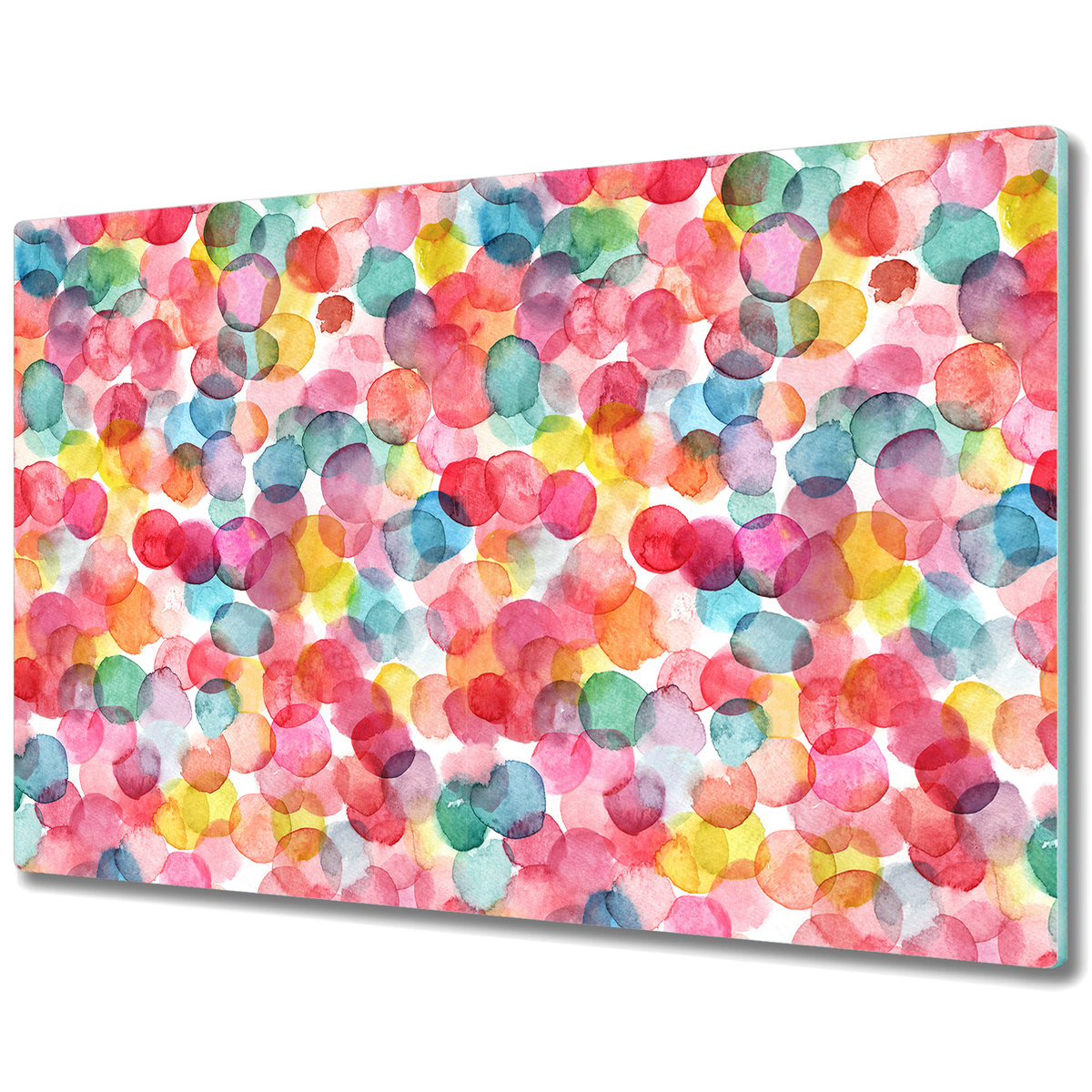 Stylowa Deska Do Krojenia ze Szkła Hartowanego - Kolorowe bąbelki - 80x52 cm