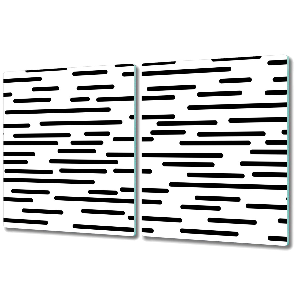Dekoracyjna Deska Kuchenna ze Szkła - 2x 40x52 cm - Czarne przerywane linie