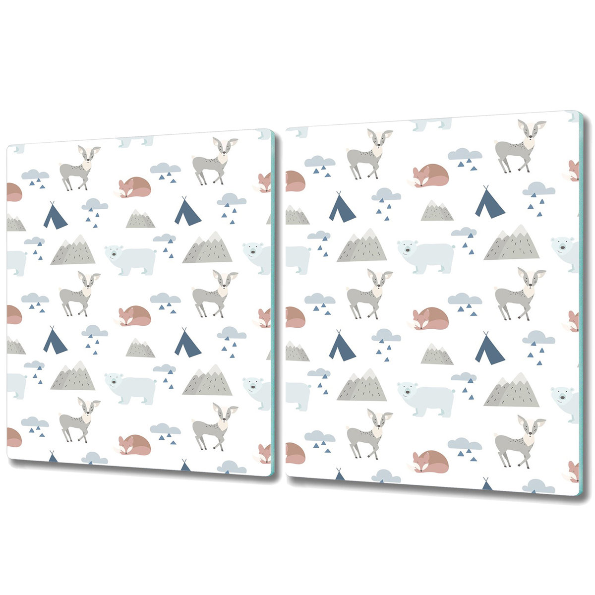 Duża Deska z Dwóch Części - Print - 2x 40x52 cm - Leśne zwierzaki