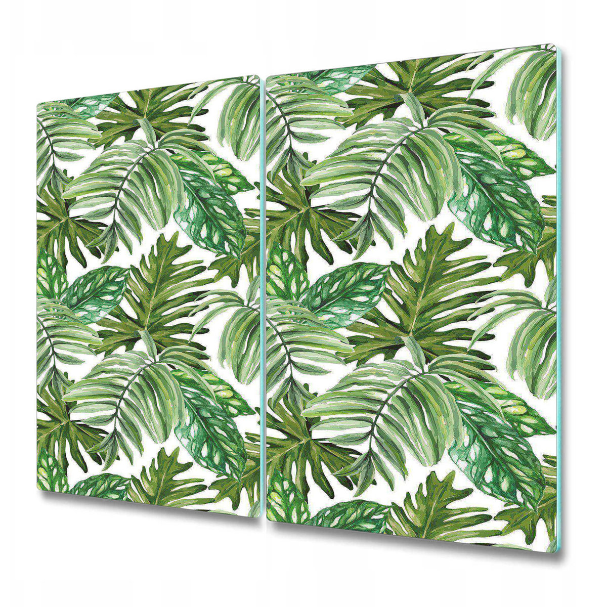 Ozdobna Deska Kuchenna ze Szkła Hartowanego - Dżungla liście - 2x30x52 cm