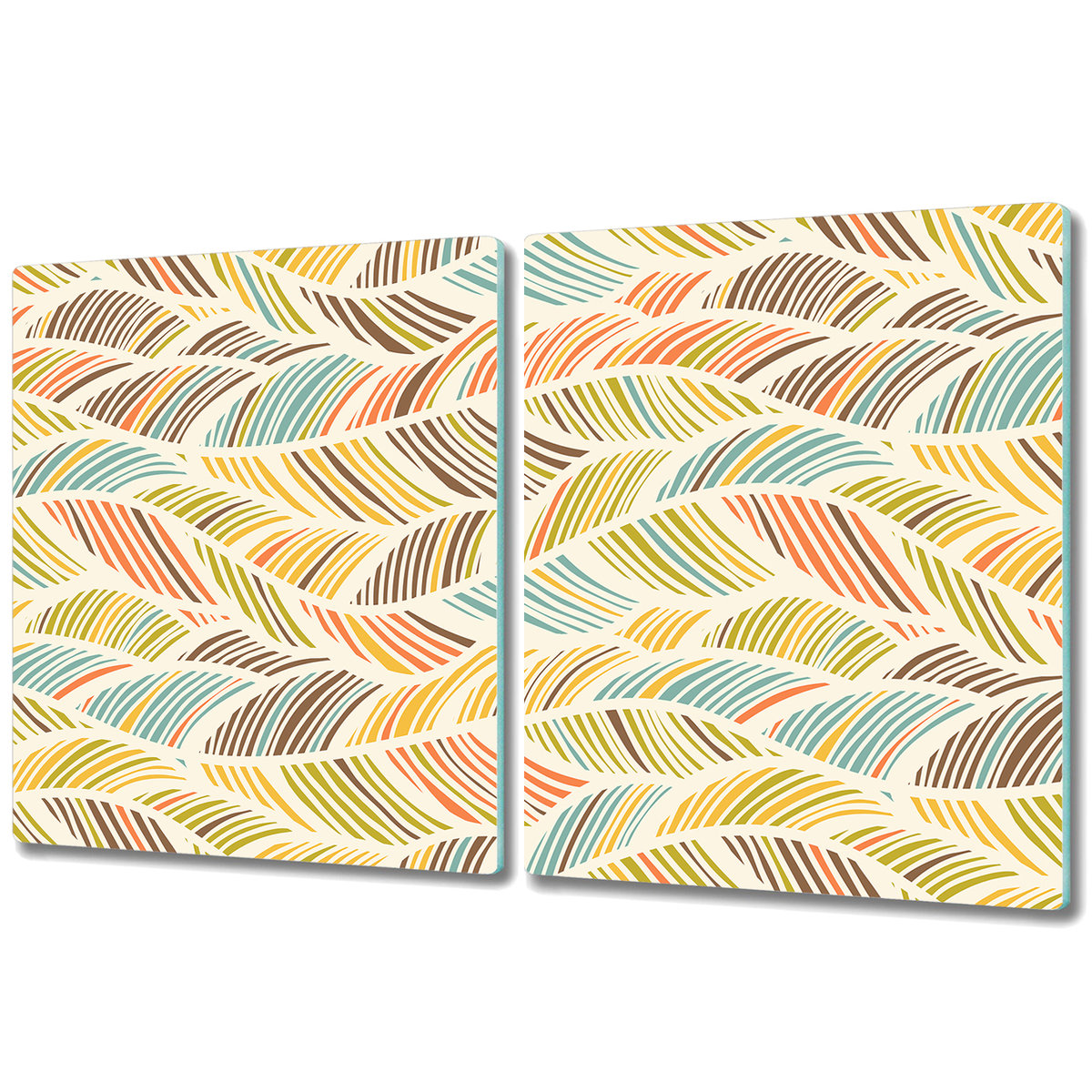 Dwuczęściowa Deska Kuchenna z Nadrukiem - 2x 40x52 cm - Abstrakcyjne fale