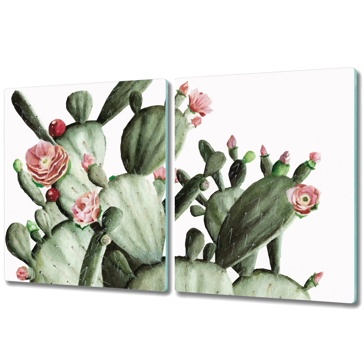 Deski Kuchenne ze Stylowym Ozdobnym nadrukiem - 2x 40x52 cm - Kaktusy