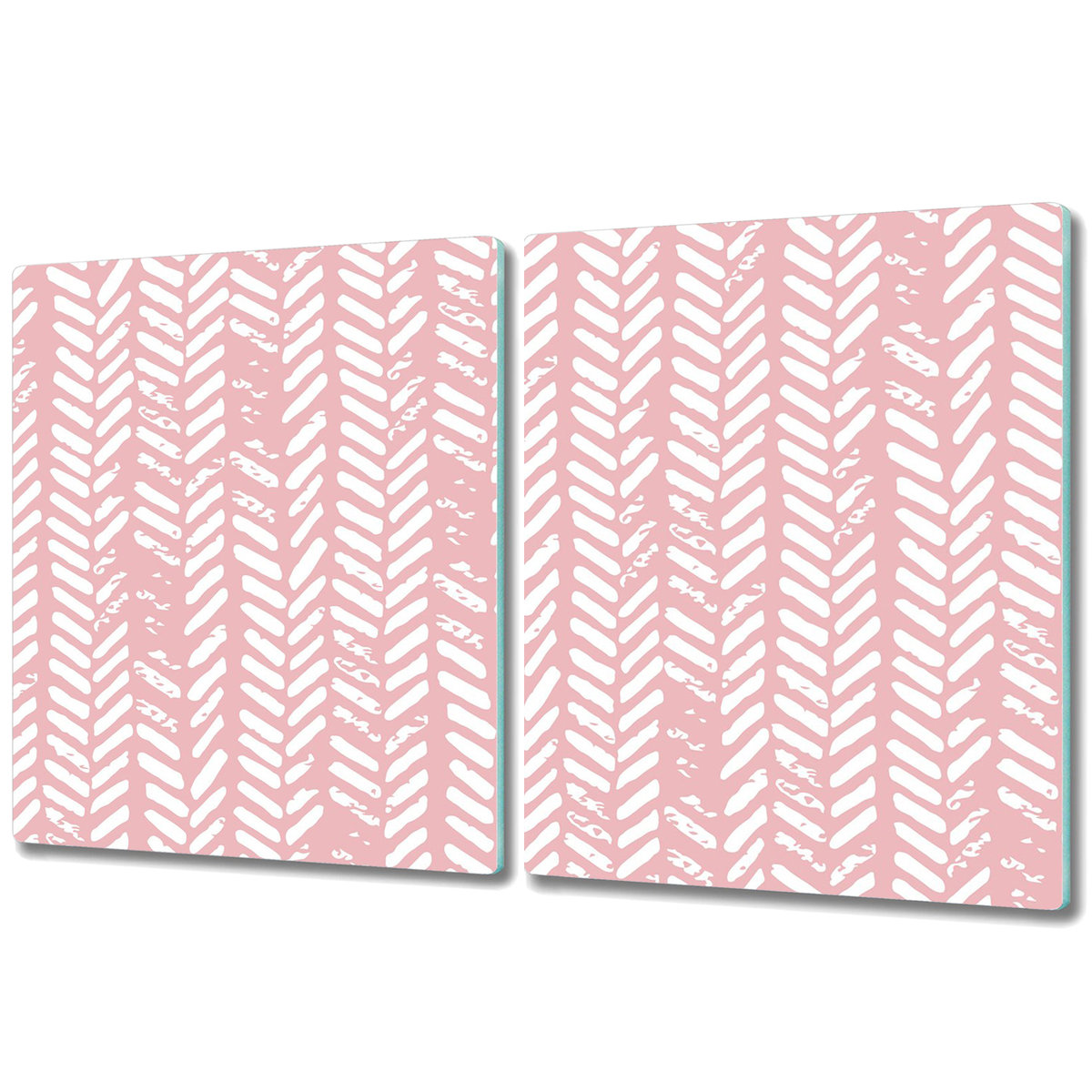 Duża Deska z Dwóch Części - Print - 2x 40x52 cm - Różowa jodełka