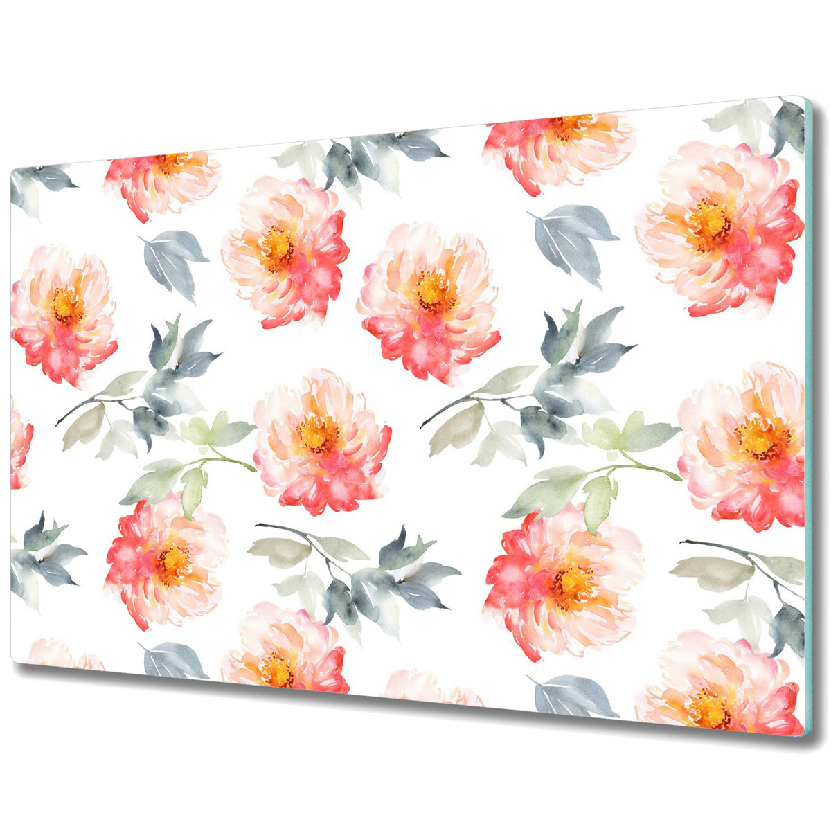 Ozdobna Deska Kuchenna ze Szkła Hartowanego - Wiosenne kwiaty - 80x52 cm