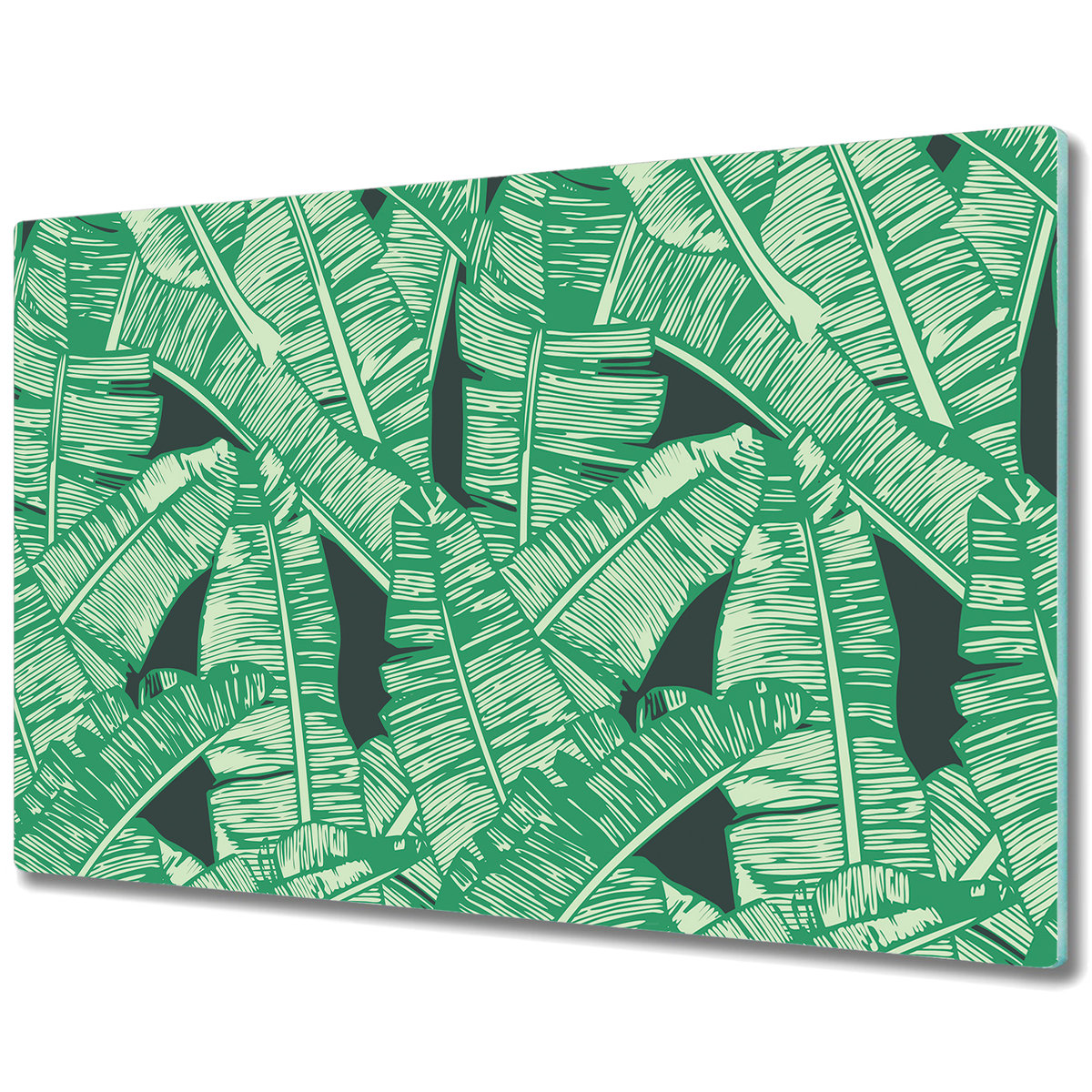 Deska Do Krojenia ze Szkła Hartowanego - Egzotyczne palmy wzór - 80x52 cm