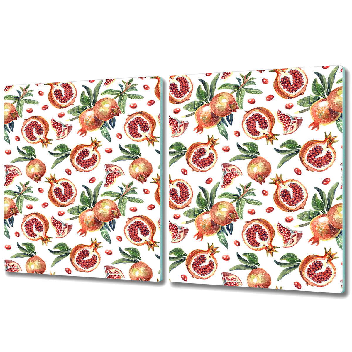 Szklana Osłona na Kuchenkę - Deska Do Krojenia - 2x 40x52 cm - Owoce granatu
