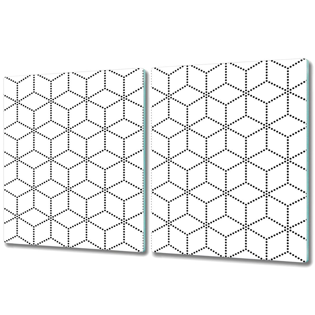 Deska Kuchenna ze Szkła Hartowanego - 2x 40x52 cm - Szare kostki geometryczne kropki 3D
