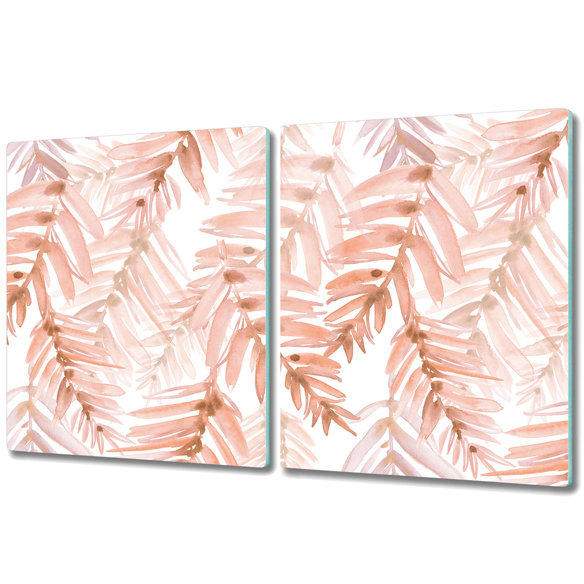 Deska Kuchenna z Wyjątkowym Printem - 2x 40x52 cm - Pomarańczowe pastelowe liście