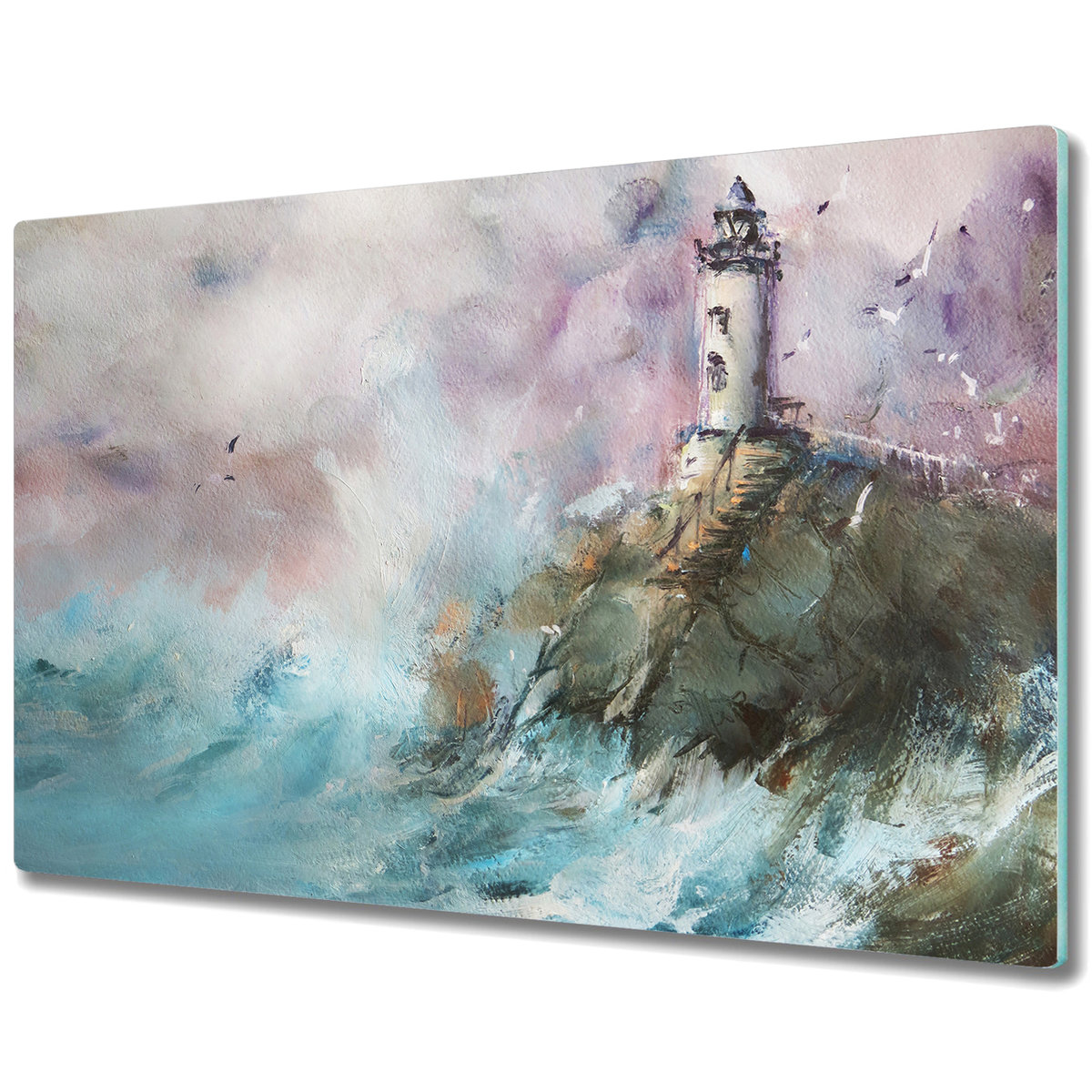 Szklane Deski Kuchenne - Dekoracyjny Element - Latarnia morska sztuka - 80x52 cm