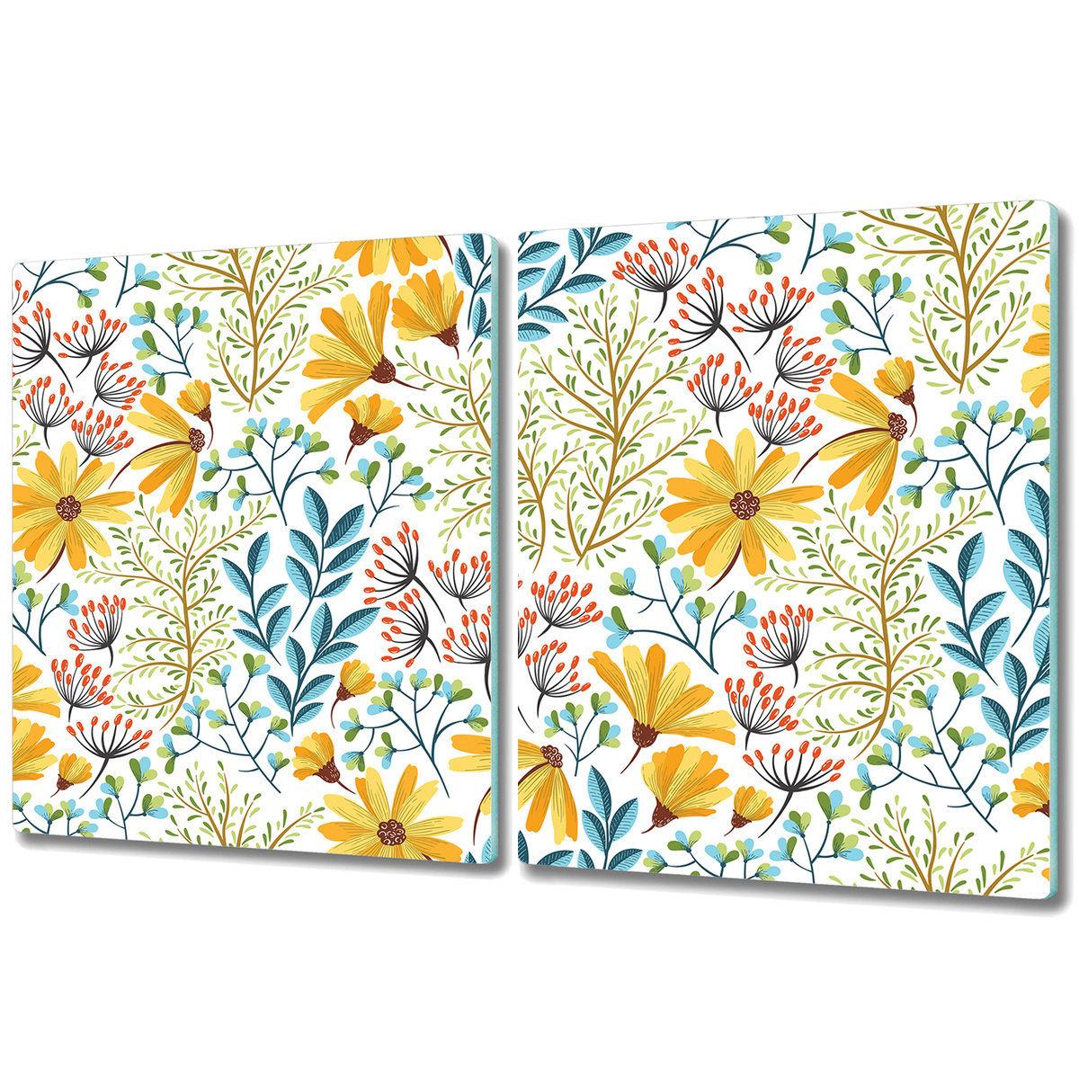 Deski Do Krojenia z Wyjątkowymi Detalami - 2x 40x52 cm - Kwiecisty obraz