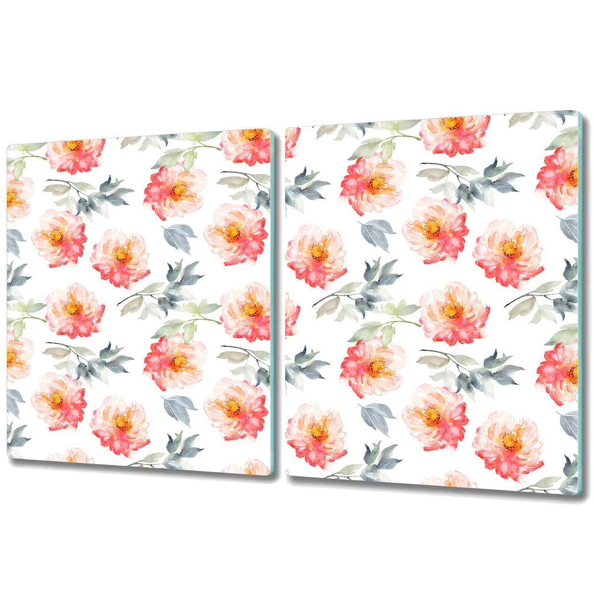 Nowoczesna Deska Kuchenna - 2x 40x52 cm - Akwarela Kwiat Wiosenny