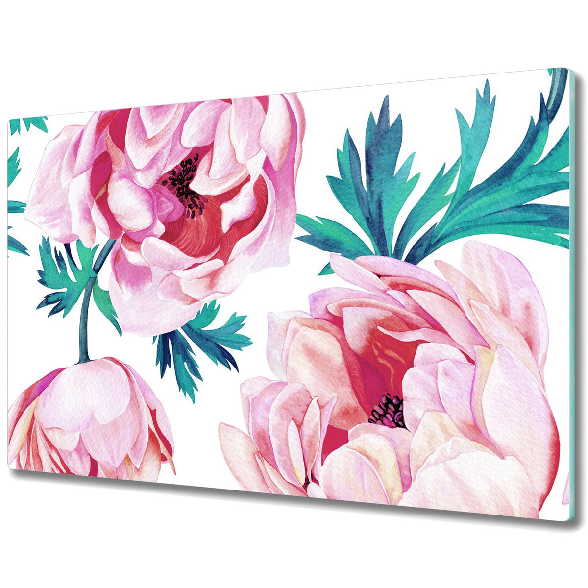 Duża Deska Kuchenna ze Wzorem - Czerwony kwiat maku - 80x52 cm