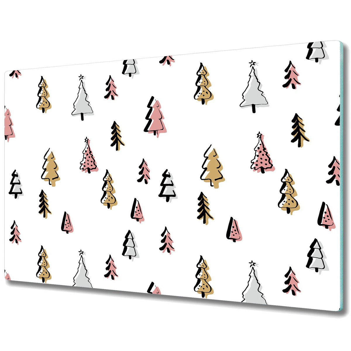 Nowoczesna Deska Kuchenna - Osłonka - Skandynawskie pastelowe choinki - 80x52 cm