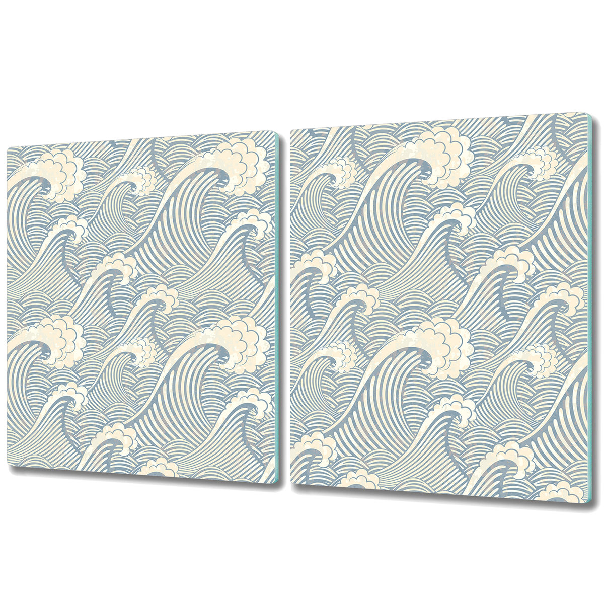 Dekoracyjna Deska Kuchenna ze Szkła - 2x 40x52 cm - Fale Ocean