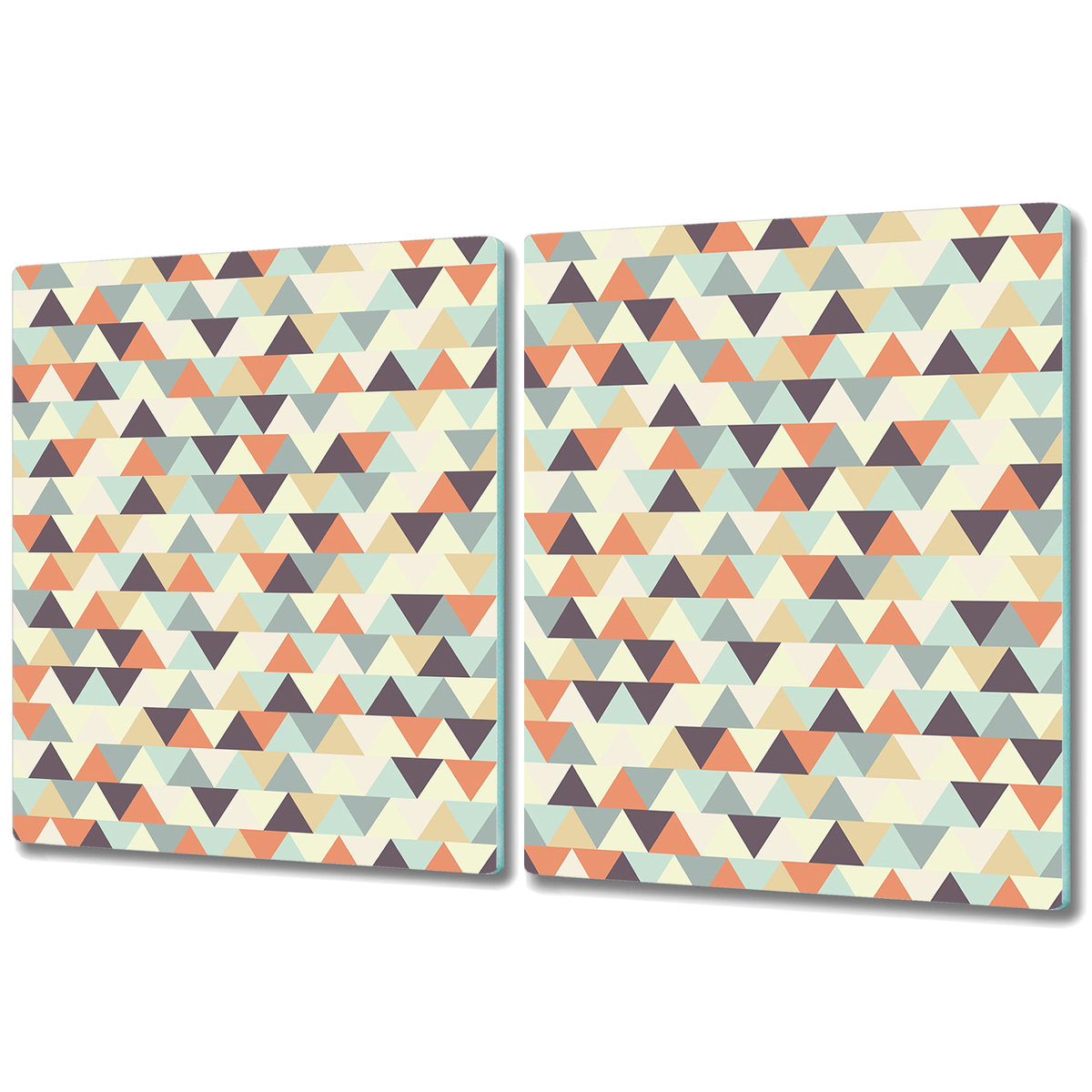 Szklana Osłona na Kuchenkę - Deska Do Krojenia - 2x 40x52 cm - Dużo małych trójkątów