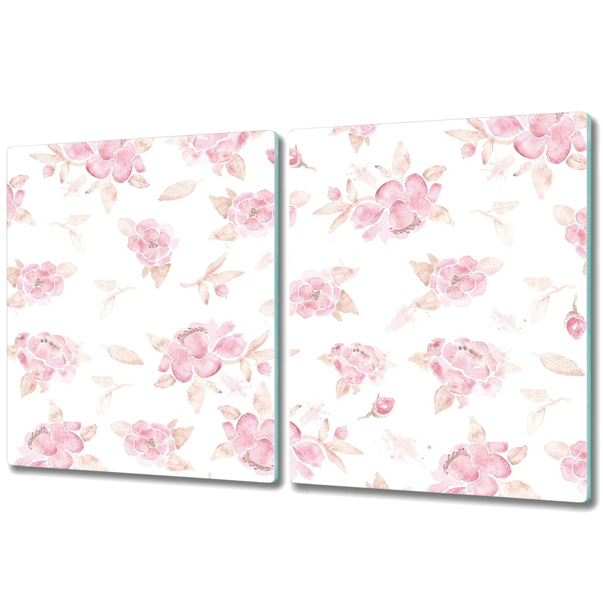 Szklane Deski Kuchenne z Unikalnymi Wzorami - 2x 40x52 cm - Kwiaty Akwarele