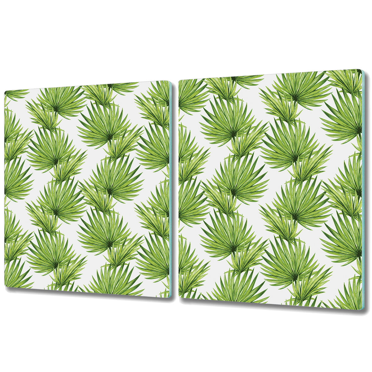 Deska Do Krojenia ze Szkła Hartowanego - 2x 40x52 cm - Tropikalne liście