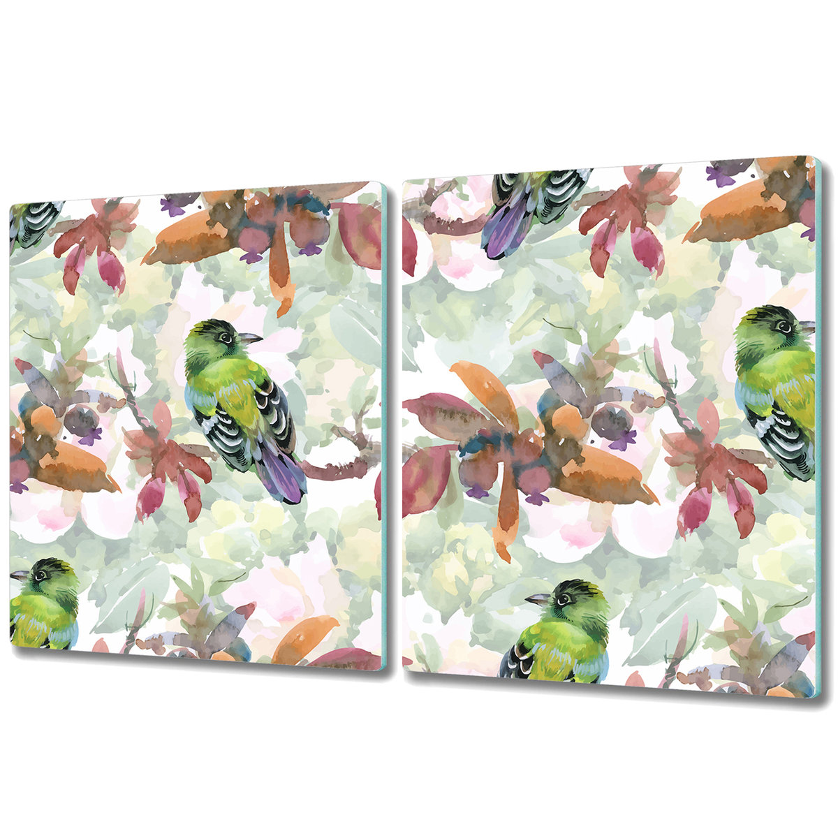 Deski Do Krojenia z Wyjątkowymi Detalami - 2x 40x52 cm - Ptaki egzotyczne
