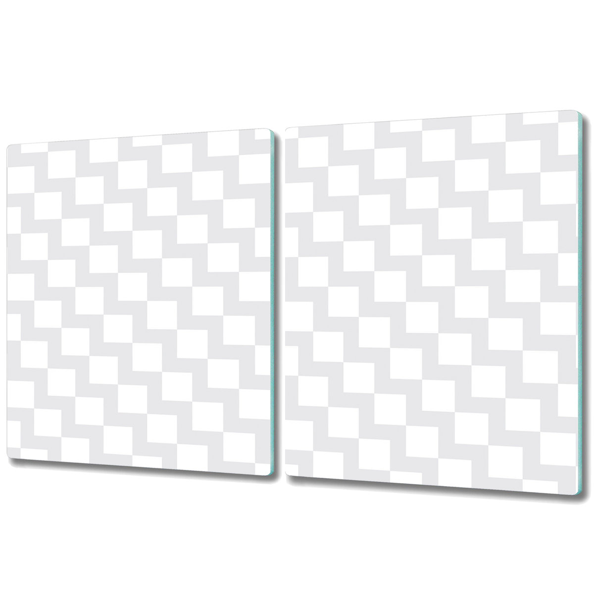 Deska Kuchenna ze Szkła Hartowanego - 2x 40x52 cm - Wzór kwadraty 3D