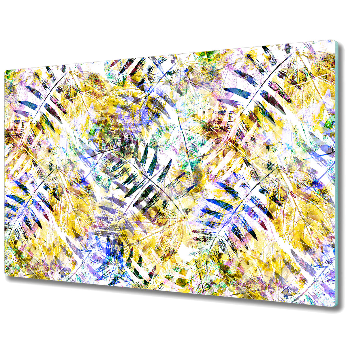 Nowoczesna Deska Kuchenna - Osłonka - Złote liście - 80x52 cm