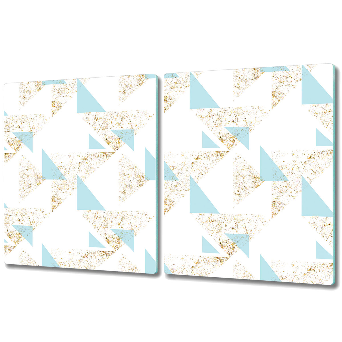 Duża Deska z Dwóch Części - Print - 2x 40x52 cm - Pastelowe trójkąty
