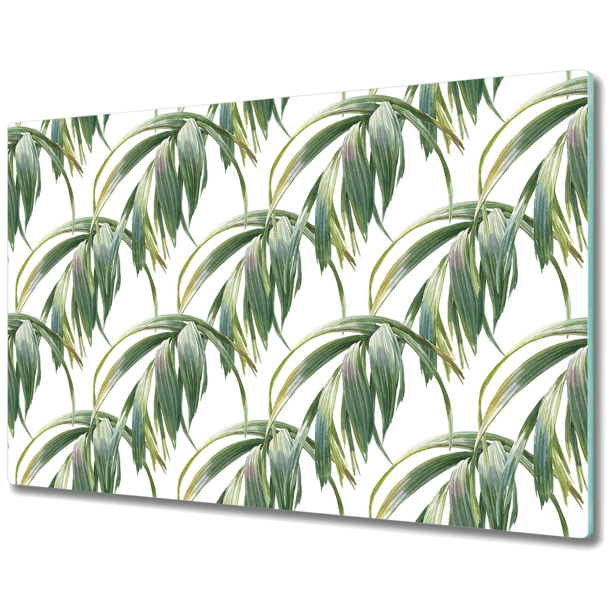 Duża Deska Kuchenna ze Wzorem - Długie egzotyczne liście - 80x52 cm