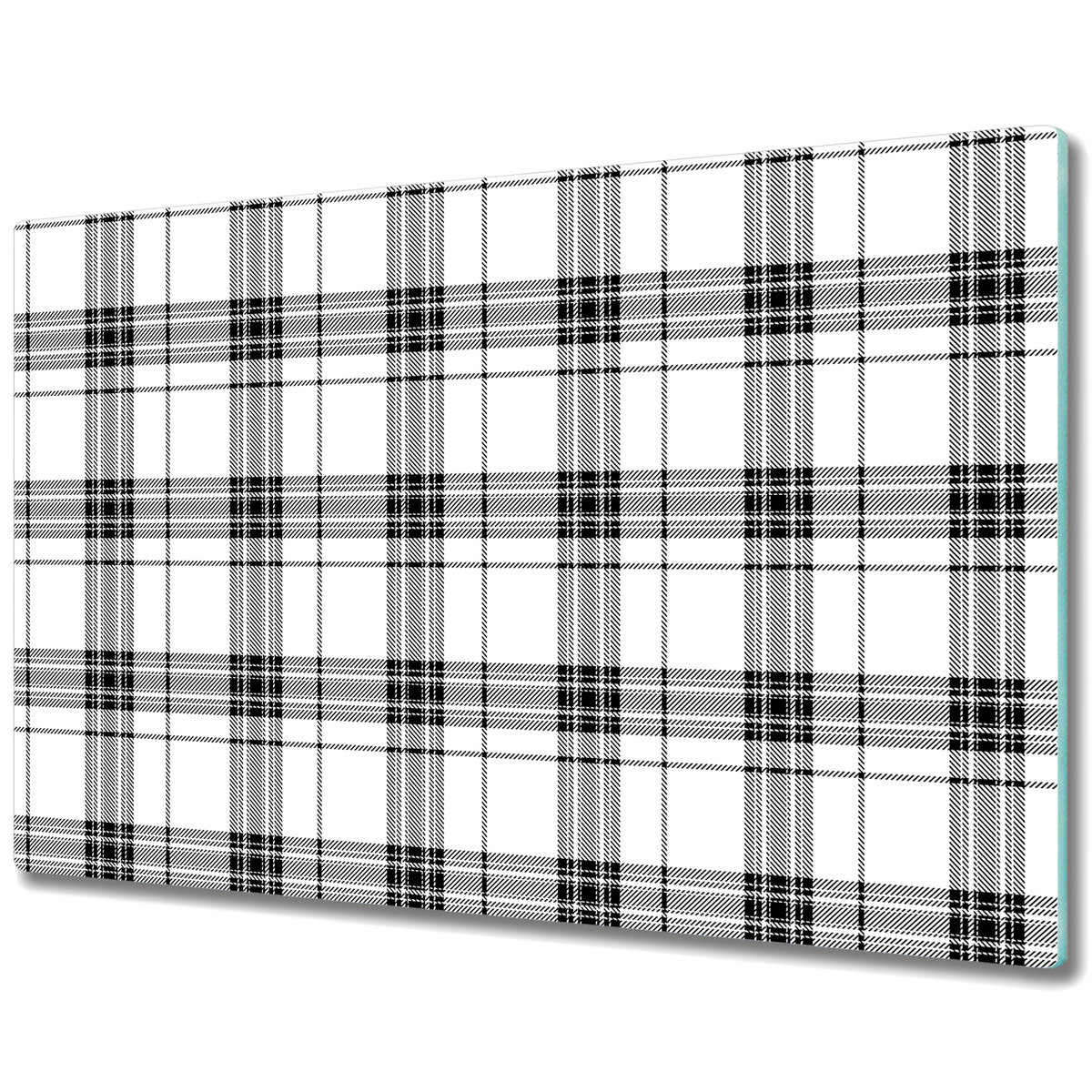 Deska Do Krojenia ze Szkła Hartowanego - Wzór w krate - 80x52 cm